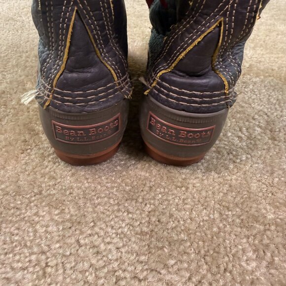 LL Bean Women's 8" Bison Leather Lace Up Unlined Duck Boot Red Sole Size 8 - Picture 5 of 13